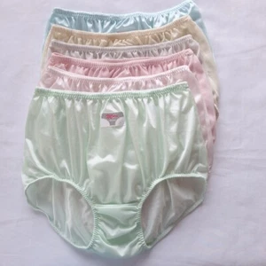 6 piezas Abuela Bragas Ropa Interior Nylon Mujer Hombre Calzoncillos Suaves Cintura Alta 32"-38"L - Imagen 1 de 13