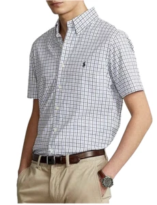 Polo Ralph Lauren Checked Performance Stretch Classic Fit Woven Shirt Tee - Picture 1 of 5