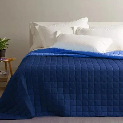 Caleffi Copriletto Trapuntato in microfibra Art. Modern Colore Blu - Immagine 1 di 4