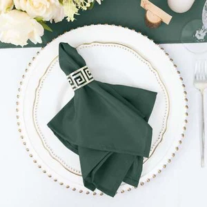25 pcs Hunter Green Polyester 17x17" TABLE NAPKINS Wedding Kitchen Linens SALE - Picture 1 of 8