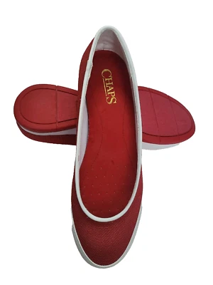 Nuevos zapatos sin cordones Chaps para mujer CHARLEEN de lona ROJOS talla 6B Foto 1 de 4