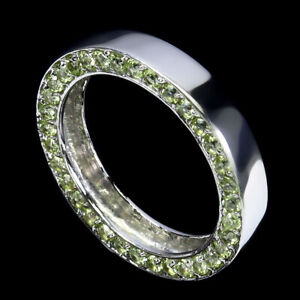 Round Green Peridot 2mm Gemstone 925 Sterling Silver Jewelry Ring Size 7