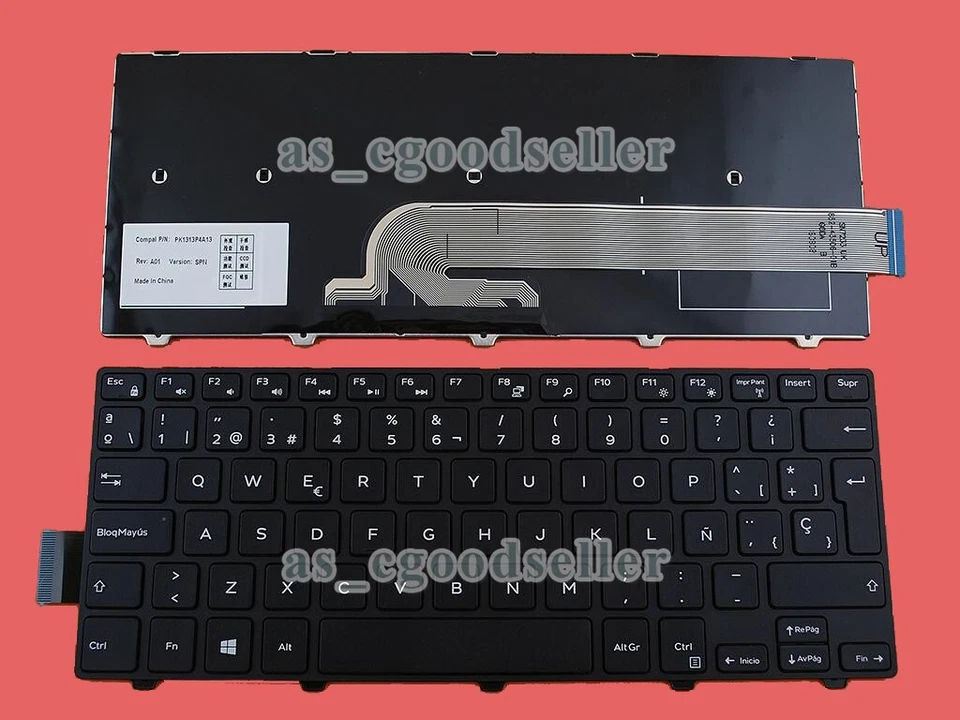 Teclado español para Dell Inspiron 14-5000 Series 5442 5443 5445 5447 5448 5451 Foto 1 de 1
