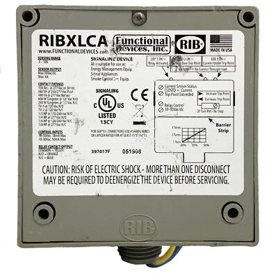 Functional Devices RIBXLCA Current Sensor Relay Module HVAC Lighting Automation - Image 1 of 4