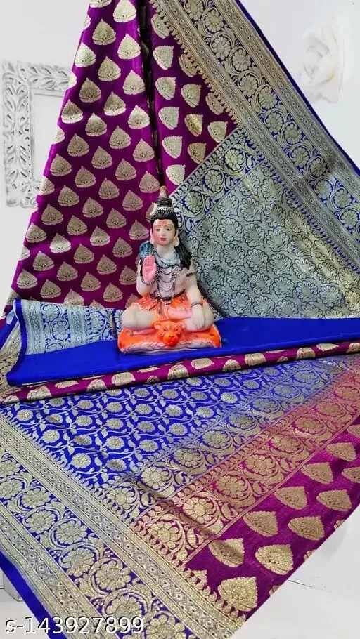 Sari Naylon Banarasi para mujer con pieza blusa para correr Foto 1 de 1