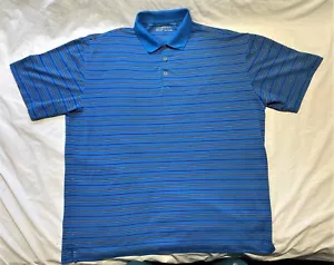Nike Golf Fit Dry Golf Poloshirt Herren XL Blau Kurzarm Gestreift Officecorp - Bild 1 von 7