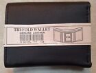 Real Leather Mens Trifold Wallet W/ ID Window Credit Card Dollor Bill Slots