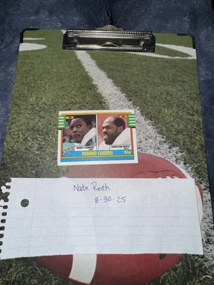 1990 Topps - Leaders Barry Sanders, Christian Okoye #28 - Image 1 of 2