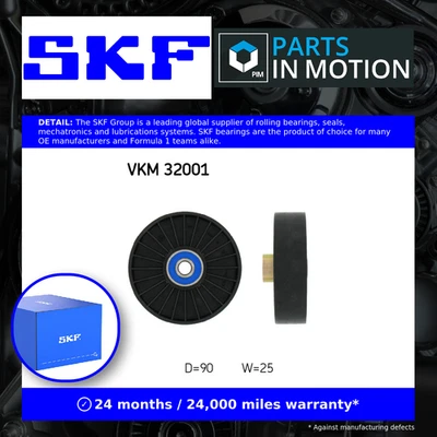 Polea loca de correa auxiliar se adapta a ALFA ROMEO 147 937 1.6 01 a 10 desviación de guía SKF Foto 1 de 4