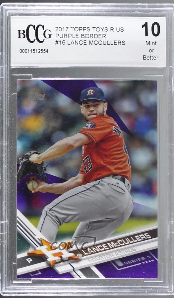 2017 Topps Toys R Us Purple Lance McCullers Jr #16 BCCG 10 Mint or Better - Image 1 of 2