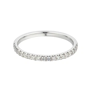 14K White Gold Round Natural Diamond Wedding Band MZ1665-1.5-19 - Picture 1 of 7