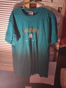 Camiseta bordada vintage años 90 Miami Dolphins GRANDE fútbol americano NFL suave - Imagen 1 de 9