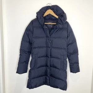 Crewcuts Down Puffer Jacket Girls 14 Long Hooded Navy Blue Coat - Picture 1 of 10