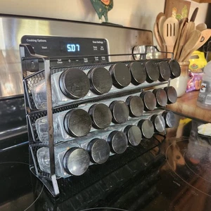 NEU! Gewürzregal zum Aufhängen schwarz Metall 3 Ebenen - Bild 1 von 4