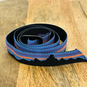 Patagonia Belt, 42” Blue Friction Buckle Design Fitz Roy Mountain Pattern VTG - Picture 1 of 5