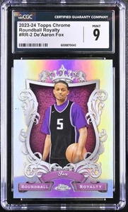 2023-24 Topps Chrome De'Aaron Fox #RR-2 Roundball Royalty Basketball CGC 9 - Picture 1 of 2