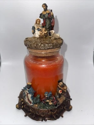 Juego de candelabro y tapa para tarro de Navidad para tarro Yankee usado en excelente estado Foto 1 de 4