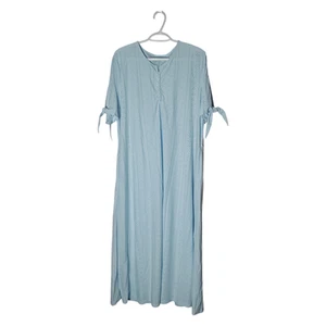 Womens' Maxi Short Sleeve Eyelet Pockets T-shirt Summer Dress Size FREE SHIPPING - Picture 1 of 4