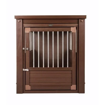 Mesa de extremidade para caixa de cachorro New Age Pet ECOFLEX marrom composta caixa extra grande - Imagem 1 de 4