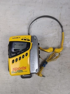 Vtg Sony Walkman WM-FS497 Sports Groove AM/FM Cassette Player Yellow Headphones  - Picture 1 of 12