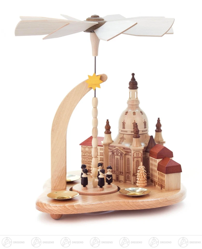 Pirámide con Dresden Frauenkirche y Casas Neumarkt 19,5 cm x 24 cm x 19,5 cm Foto 1 de 1