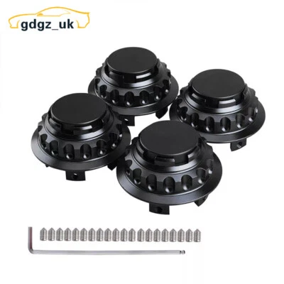 4× Black 3" Wheel Center Hub Caps Hubcaps Cover Kit For Porsche 917 918 Cayenne - Image 1 of 4