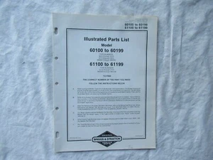 Briggs & Stratton Engine Modello 60100 60199 61100 61199 Catalogo Elenco Parti - Foto 1 di 3