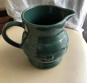 Lonaberger Pottery Woven Traditions Pitcher Dark Green 2 qt - Picture 1 of 3