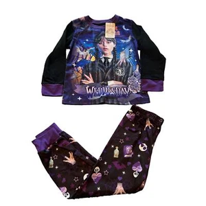NWT Barbieliya Girl's Wednesday Addams Two Piece Pajama Set Size 5 - Picture 1 of 3