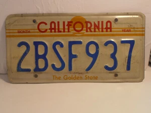 1982 California Sunset License Plate #2BSF937 The Golden State - Picture 1 of 1