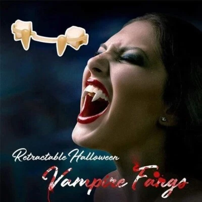 Halloween Horror Silicone Denture Retractable Vampire Zombie Teeth Cosplay Props Foto 1 de 4