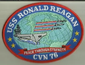 USS RONALD REAGAN CVN 76 AUTHENTIC U.S.NAVY PATCH AIRCRAFTCARRIER READ FULL ADD - Bild 1 von 2