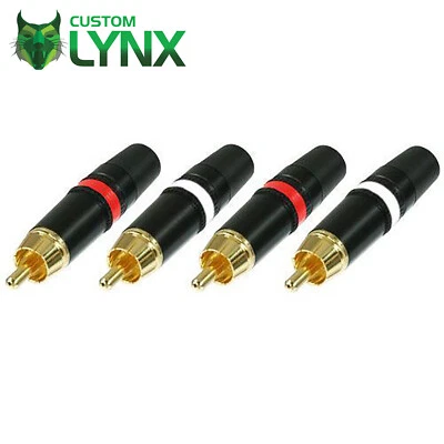 4 x Rean Neutrik RCA phono (NYS373-2 x 2 NYS373-9 x 2) 2 coppie connettori maschio