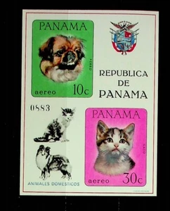 PANAMÁ SC C356 (NOTA) NH HOJA DE RECUERDO DE 1967 - GATOS Y PERROS - Imagen 1 de 1
