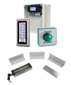 Kit de entrada de puerta de control de acceso resistente a la intemperie + fuente de alimentación + MagLock externo + ZL - Imagen 1 de 1