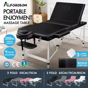 ALFORDSON Massage Table Portable 2/3 Fold Therapy Waxing Foldable Aluminium - Picture 1 of 227