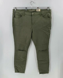 Nuevo con etiquetas Jegging Jeans Universal Hilo Verde Oliva Envejecido Dobladillo Crudo Talla 24W - Imagen 1 de 12