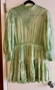 Size Large NWOT LoveShackFancy Viola Embroidered Mini Dress - Picture 1 of 5