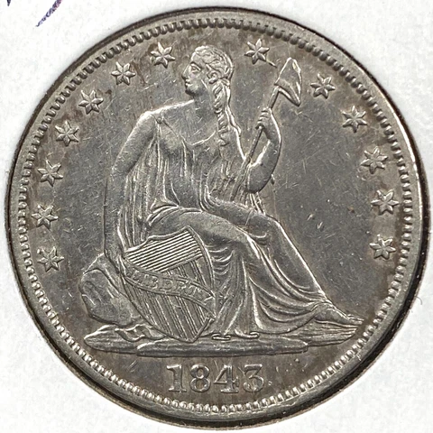 1843 50C Liberty Seated Half Dollar (66844) Cover