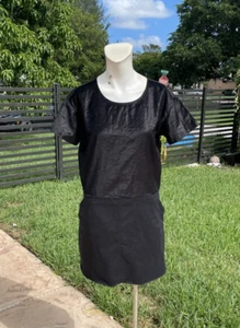 MM6 Maison Martin Margiela BLACK RAW EDGE POCKETS CASUAL MINI DRESS Sz 42 - Picture 1 of 12