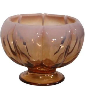 Fenton Footed Glass Centerpiece Bowl Opalescent to Amber - Picture 1 of 11
