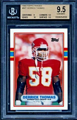 1989 TOPPS TRADED RC #90T ДЕРРИК ТОМАС BGS 9,5 (10,9.5,9.5,9) ДЕБЮТАНТ #8054556 - Изображение 1 из 2