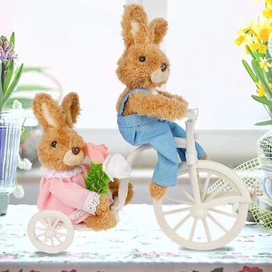 Easter Tabletop Decorations: Plush Bunny Couple, 9.8" (L) x 11" (H) Rabbits Ride - Picture 1 of 6