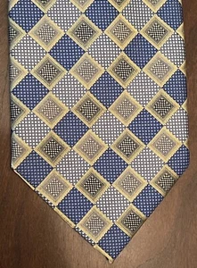 Haggar Gold Blue Hand Made Polyester Men’s Neck Tie Made In China - Picture 1 of 9