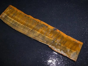 Blue Gold Variegated Tiger Eye slab 6 5/8 " x  1  1/2" --rough for cabbing - Picture 1 of 3