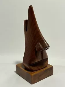 HAND CARVED MID CENTURY MODERN "WOODEN NOSE" EYEGLASS HOLDER - Picture 1 of 7