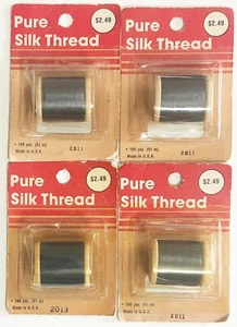 Lot of 4 Belding Corticelli Silk Thread Size A 100yd Spools 2 Colors - Picture 1 of 2