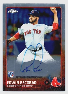 2015 Topps Chrome Rookie Auto Edwin Escobar #AR-EE Auto RC - Picture 1 of 2