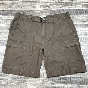 Island Shores Mens Cargo Shorts Size 40 Brown Cotton Linen Outdoor Mid Rise - Picture 1 of 7