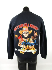 Felpa uomo vintage anni 90 Hank Williams Jr Don't Give Us A Reason taglia media - Foto 1 di 11